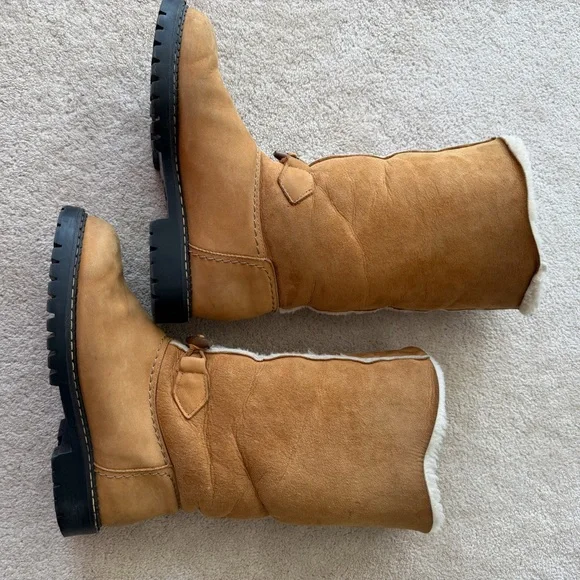 Sorel Women's Tall Tan Suede Shearling-Lined Winter Boots - Picture 4 of 7